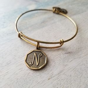Alex and Ani N Initial Charm Bangle